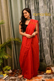 Handwoven Sequin Red Saree With Blouse - Ramanika