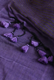 Handwoven Saree with Zari Stripes & Running Blouse - Purple