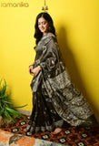 Block Printed Chanderi Saree with blouse