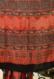 Naturally Dyed Ajrakh Modal Silk Saree (Rust / Red)