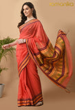 Handwoven Dungriya Saree with Running Blouse (Orange)