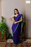 Contrast Border Cotton Saree with Running Blouse