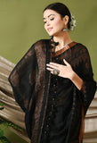 Handwoven Linen Saree with Copper Zari & Running Blouse (Black)