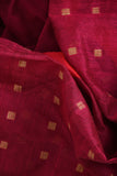 Handwoven Cotton Silk Magenta Saree With Blouse - Ramanika
