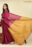 Handwoven Colour Block Cotton Saree