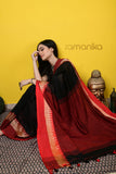 Handwoven Cotton Black Saree With Blouse - Ramanika
