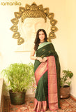 Banarasi Linen Saree (Green)