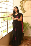 Banarasi Linen Saree with Running Blouse (Black)