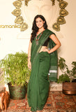Handwoven Saree with Running Blouse - Green