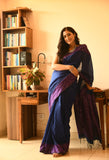 Cotton Sequin Saree with Running Blouse (Blue)