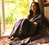 Banarasi Linen Saree (Violet)