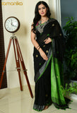 Handwoven Cotton Jamdani Saree with Contrast Blouse