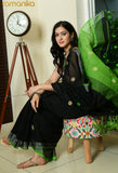 Handwoven Cotton Jamdani Saree with Contrast Blouse