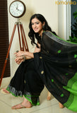 Handwoven Cotton Jamdani Saree with Contrast Blouse