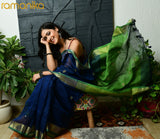Handwoven Linen Jamdani Saree with Running Blouse