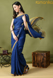Linen Saree with Running Blouse (Blue)