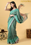Multicolour Linen Saree with Running Blouse
