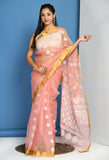 Handwoven Saree with Running Blouse (Peach)